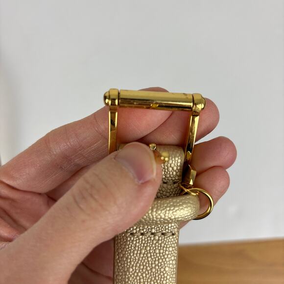 Lauren Ralph Lauren Gold metallic leather belt Large 1\